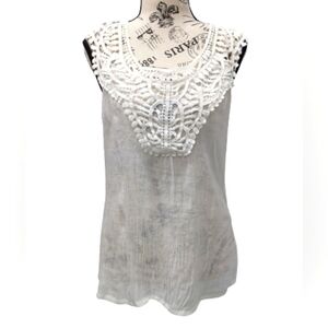 Solitaire boho sheer sleeveless top